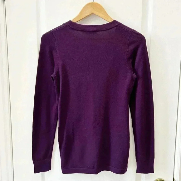 Ricki’s Wrap Front Sweater Deep V Neck Thin Knit Stretch Fit Purple Size XS - Picture 4 of 15